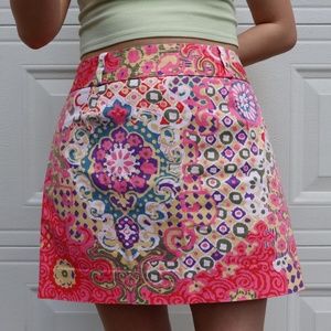 J.Crew Women's Pink and White  Flower Skirt Size:Medium